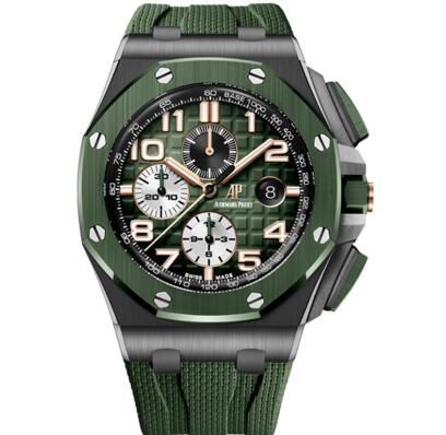 With the green tone, the timepiece looks eye-catching and impressive.