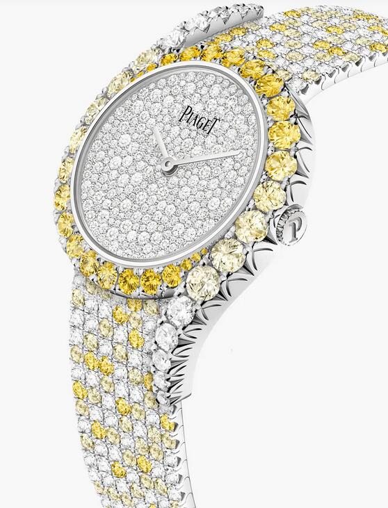 Swiss replica watches are integrated with diamonds and yellow sapphires.